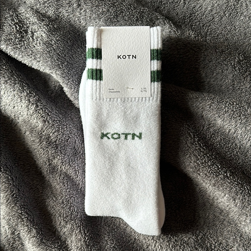KOTN White and Green Socks